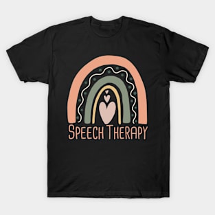 Cute Floral Speech Therapy / Cute Speech Language Pathologist Gift / Colored Heart T-Shirt